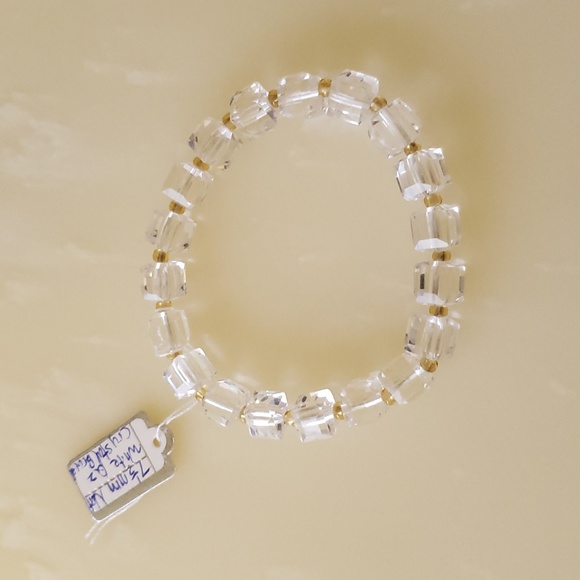 White clear crystal 7.5 mm facet bracelet - Picture 4 of 4